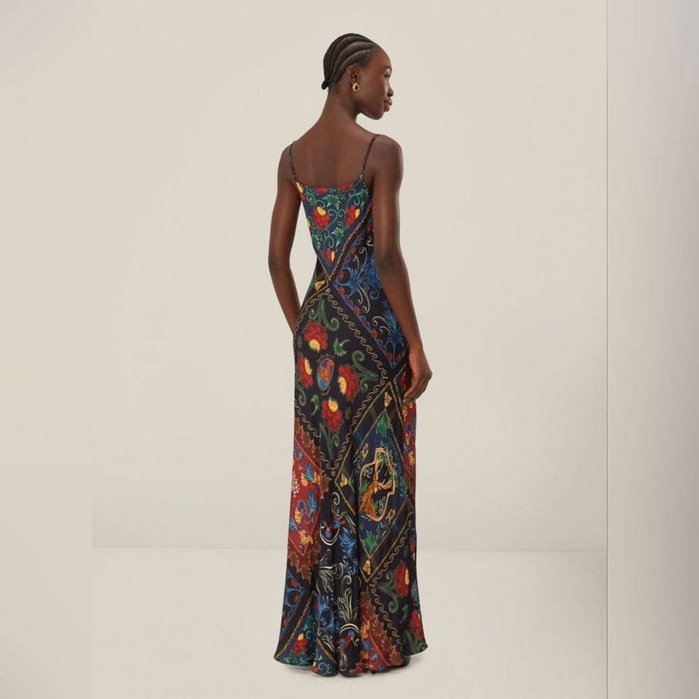 Farm Rio Black Mixed Arabesque Scarves Sleeveless Maxi Dress - Picture 7 of 9